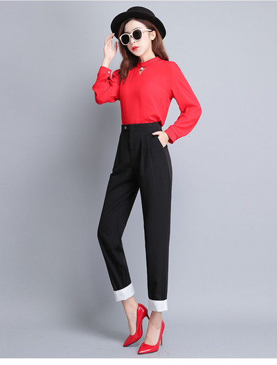 Aktuális női nadrág két színben - magas derékkal