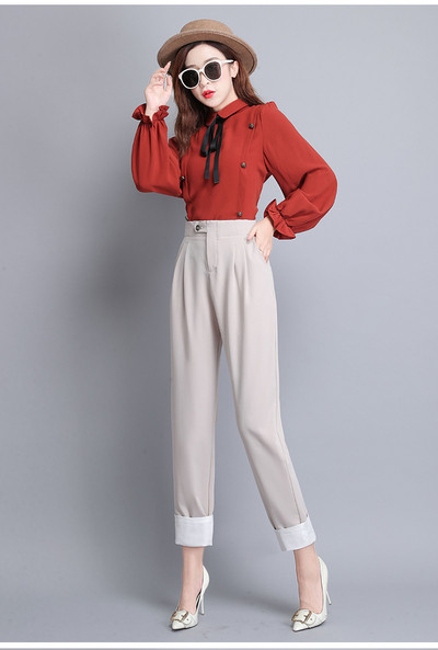 Aktuális női nadrág két színben - magas derékkal