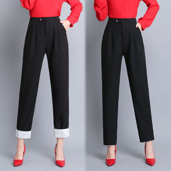 Aktuális női nadrág két színben - magas derékkal