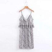 Rochie moderna de dama cu bretele subtiri in alb-negru