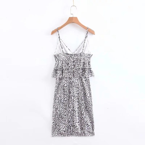 Rochie moderna de dama cu bretele subtiri in alb-negru