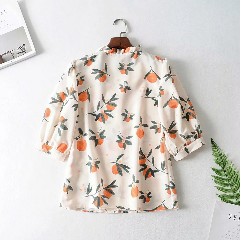 Bluza de dama cu model colorat si maneci scurte