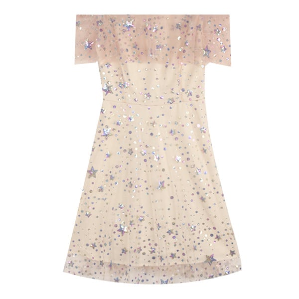 Rochie modernă de damă cu un element strălucitor