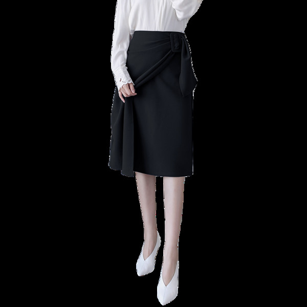 Fusta de dama actuala in negru si albastru