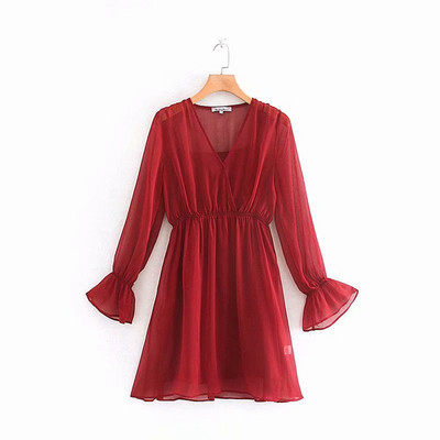 Női sifon ruha elasztikus derékkal