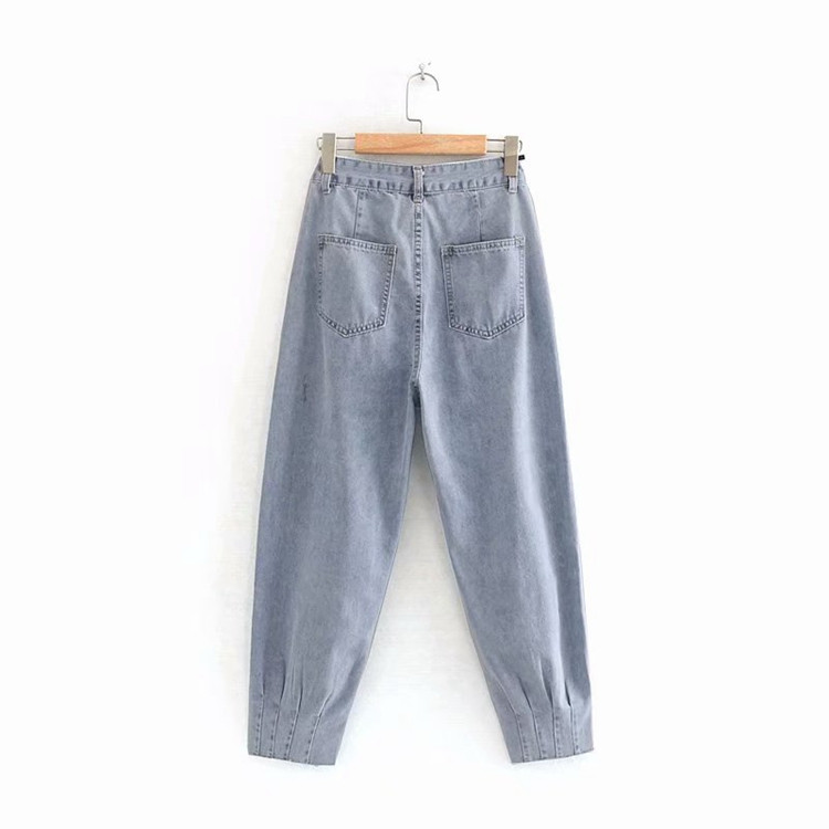 Blugi lungi de dama cu buzunare albastre