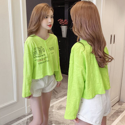 Bluză casual de damă în două culori cu nasturi și inscripții