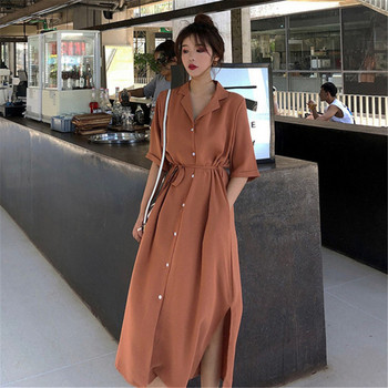 Alkalmi női ruha három színben, magas derékkal