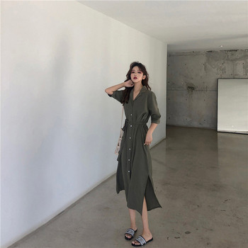 Alkalmi női ruha három színben, magas derékkal