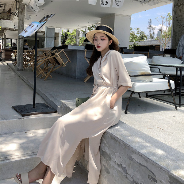 Alkalmi női ruha három színben, magas derékkal