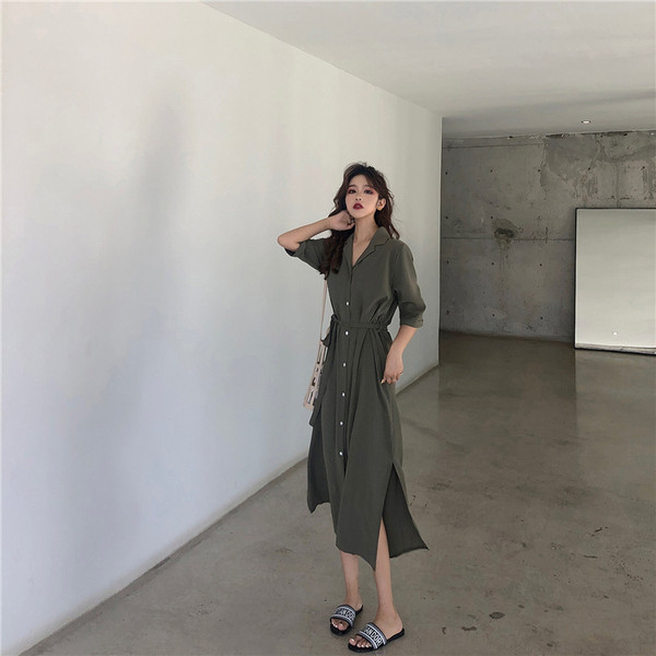 Alkalmi női ruha három színben, magas derékkal