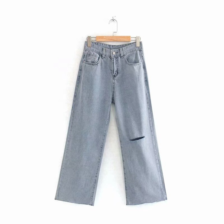 Blugi de dama de culoare albastra - model lat