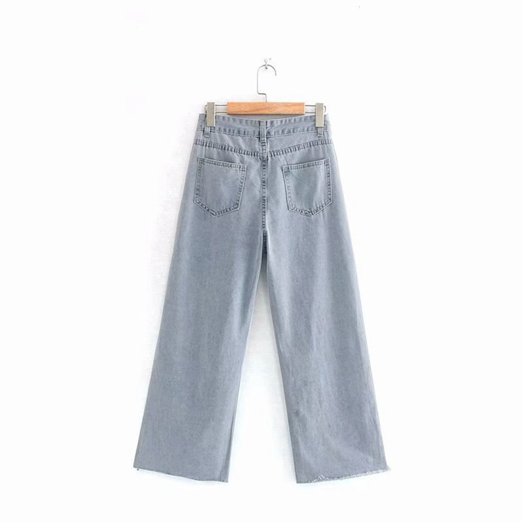 Blugi de dama de culoare albastra - model lat