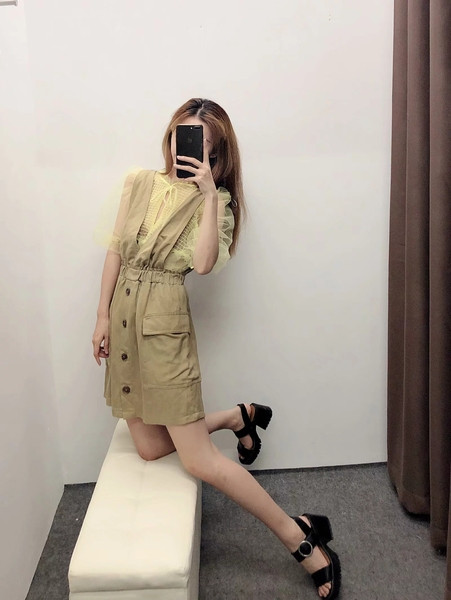 Rochie de dama actuala cu buzunare in doua culori