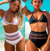 ÚJ modell női fürdőruha két részből áll, fehér és fekete színben