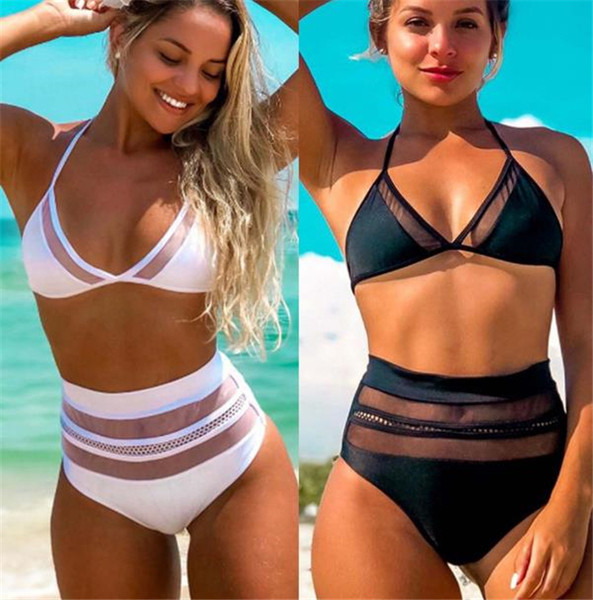 ÚJ modell női fürdőruha két részből áll, fehér és fekete színben