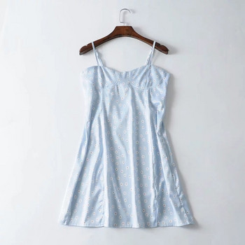 Modern női ruha - vágott modell kék színben