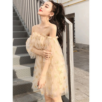 Rochie scurtă de damă modernă cu mâneci căzute