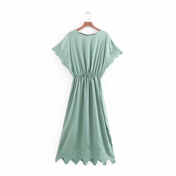 Rochie de dama cu decolteu in culoarea verde