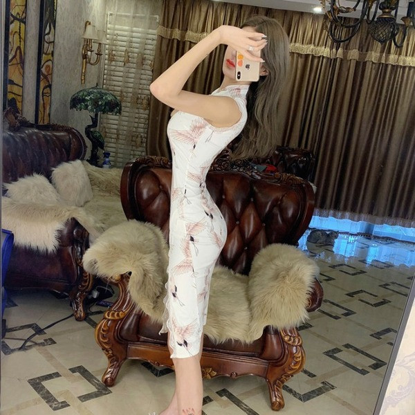 Rochie lungă modernă de damă cu fante