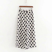 Pantaloni moderni de dama cu puncte in alb