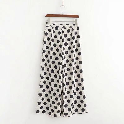 Pantaloni moderni de dama cu puncte in alb