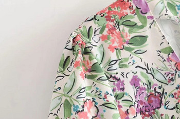 Színes mintás, rövid ujjú női ruha