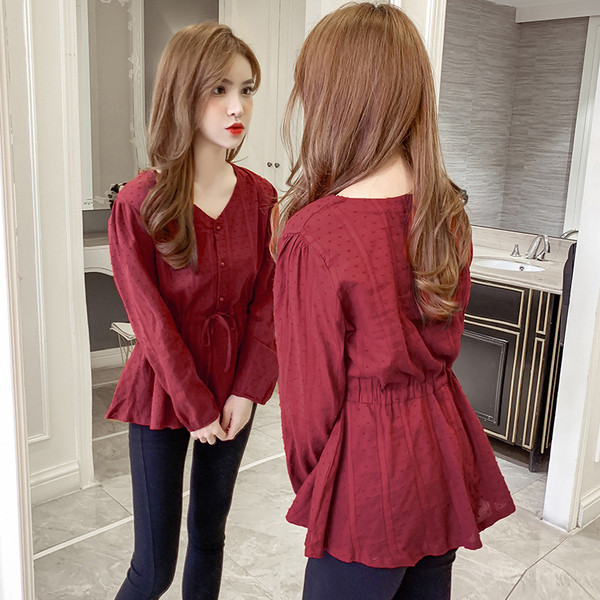 Bluză de damă modernă cu cravate și nasturi