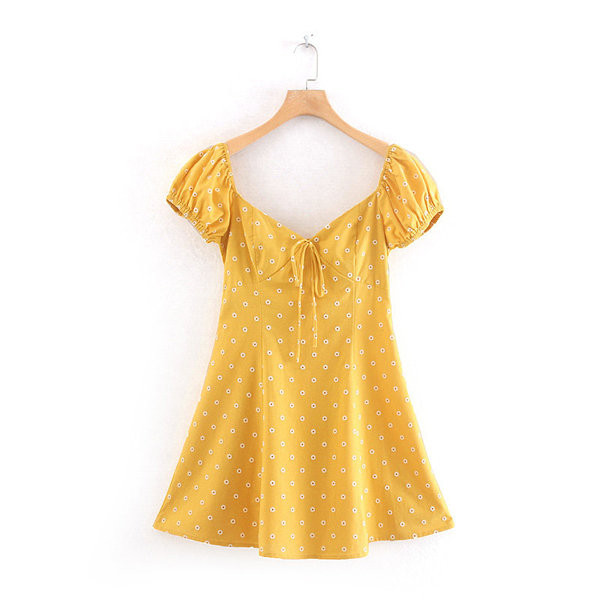 Rochie de dama model nou cu puncte in galben