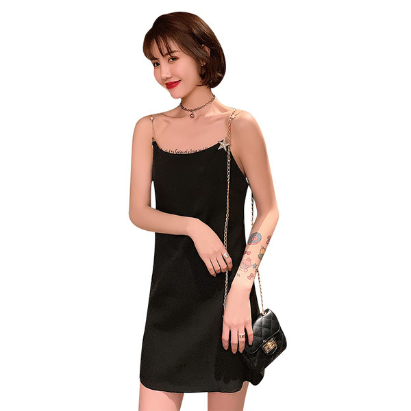 Rochie casual de dama in negru si galben