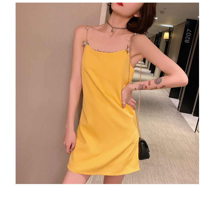 Rochie casual de dama in negru si galben