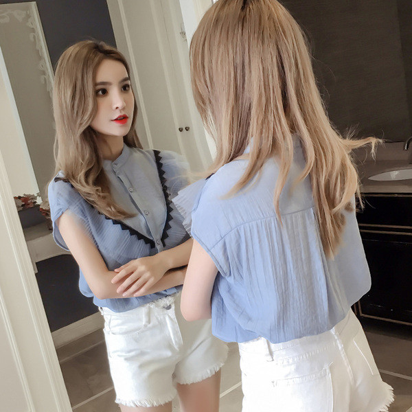 Aktuális női ing fehér és kék színben