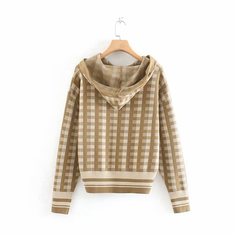 Pulover de damă cu glugă și mâneci lungi