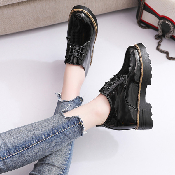 Pantofi casual dama cu sireturi in negru