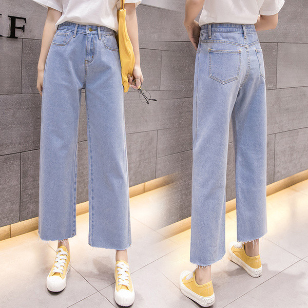 Blugi casual de dama in doua culori cu talie inalta