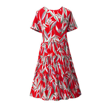 Rochie casual de dama cu maneci scurte si decolteu O in trei culori