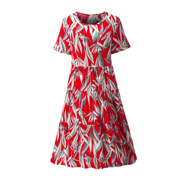 Rochie casual de dama cu maneci scurte si decolteu O in trei culori