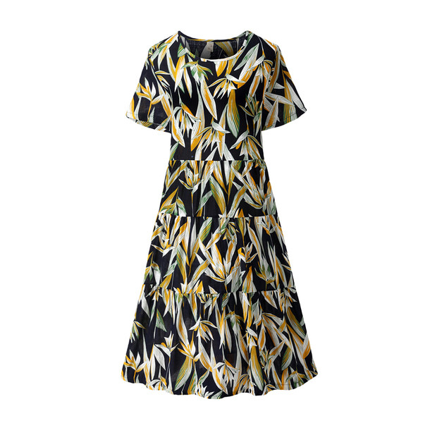 Rochie casual de dama cu maneci scurte si decolteu O in trei culori