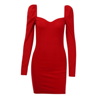 Modern női ruha hosszú ujjú fekete és piros színben