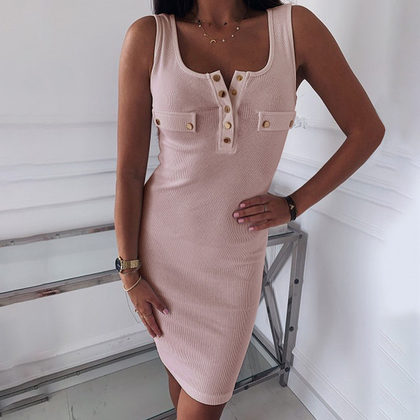 Rochie casual de dama Model subtire cu bretele late in culoarea roz