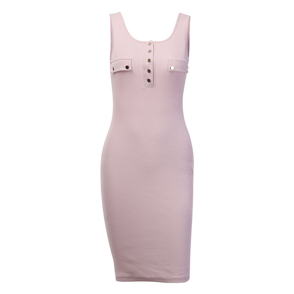 Rochie casual de dama Model subtire cu bretele late in culoarea roz