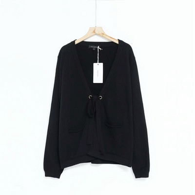 Cardigan dama din tricotat subtire cu cravate - doua culori