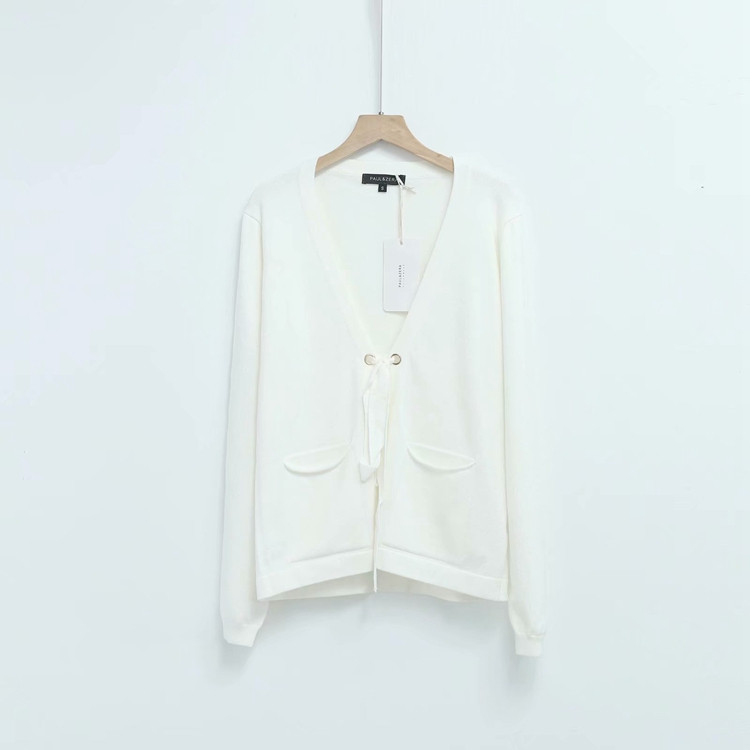 Cardigan dama din tricotat subtire cu cravate - doua culori