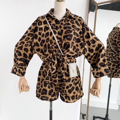 Set de dama modern din doua parti cu model leopard in doua culori