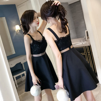 Rochie moderna de dama cu dantela in doua culori