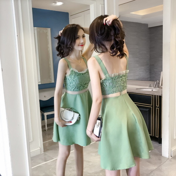 Rochie moderna de dama cu dantela in doua culori