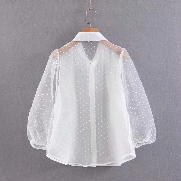 Női csipke ing fehér színben