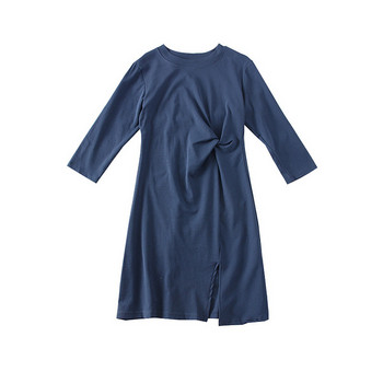 Rochie modernă de damă, cu fante și decolteu O - patru culori