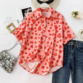 Modern női ing klasszikus gallérral és rövid ujjú három színben