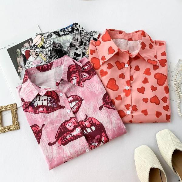 Modern női ing klasszikus gallérral és rövid ujjú három színben